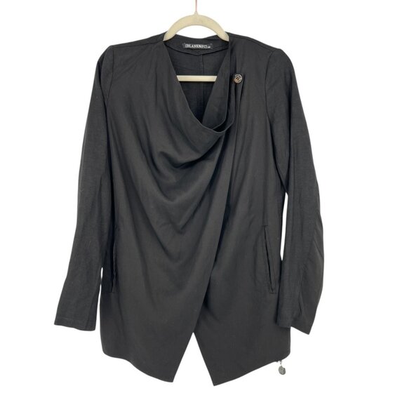 Blank NYC Drape Front Blazer Jacket Lightweight Black Size XS NWT - Picture 1 of 12